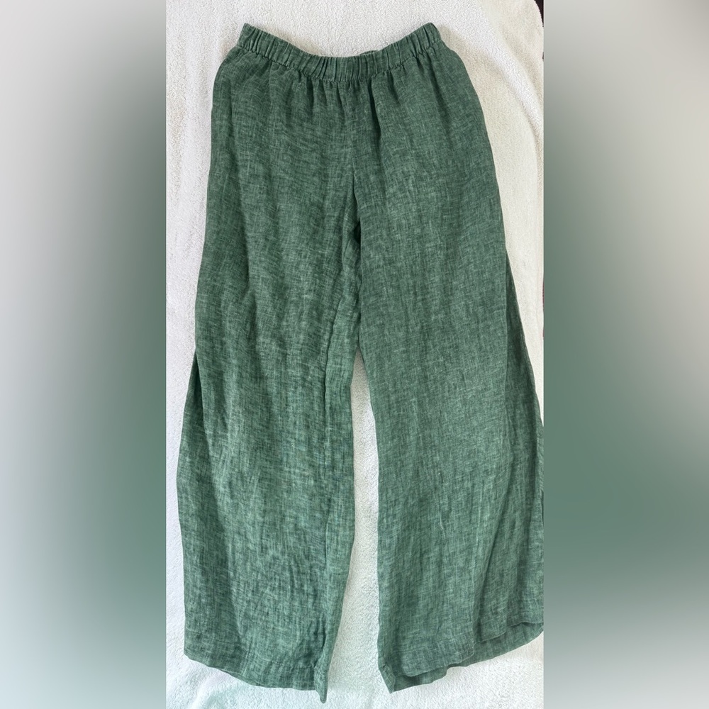 Massimo Dutti linen pants sea green small